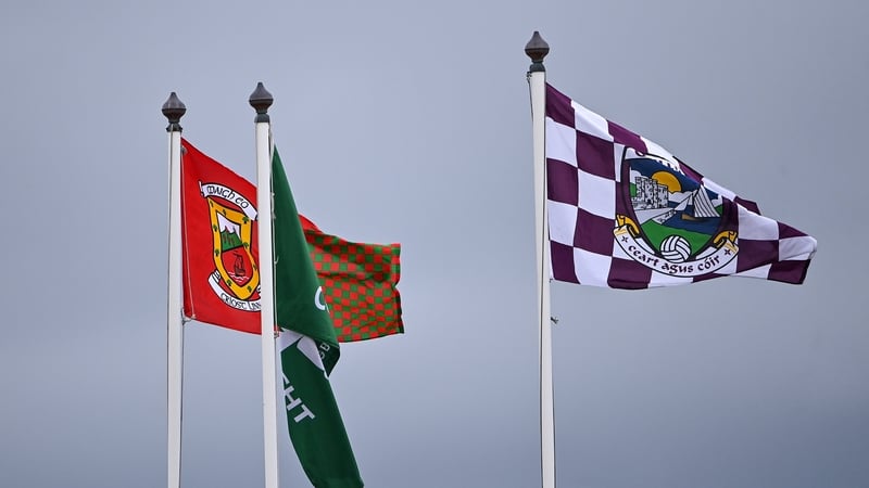 The Mayo GAA and Galway GAA flags flying high. Both would be central protagonists in the football drama of 1925