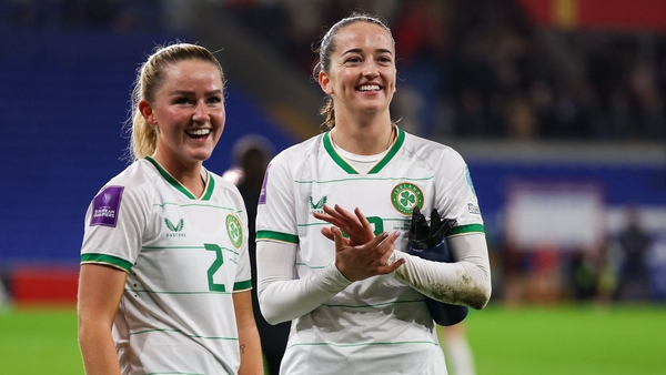 Anna Patten (R) with Jessie Stapleton at the Cardiff City Stadium