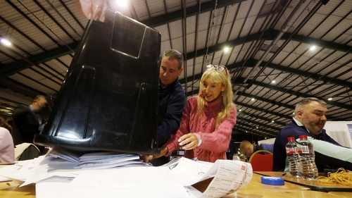 Ballot boxes being opened at the count centre in the RDS in Dublin (Pic: RollingNews.ie)