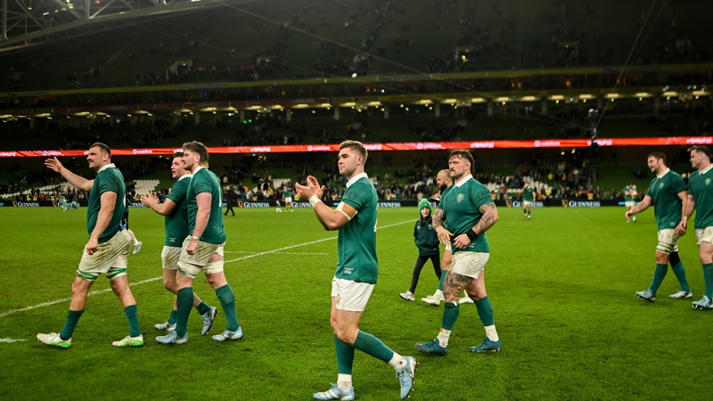 Ireland's players salute the Aviva Stadium supporters