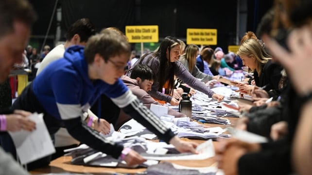 All hands on deck as counting takes place in the RDS in Dublin
