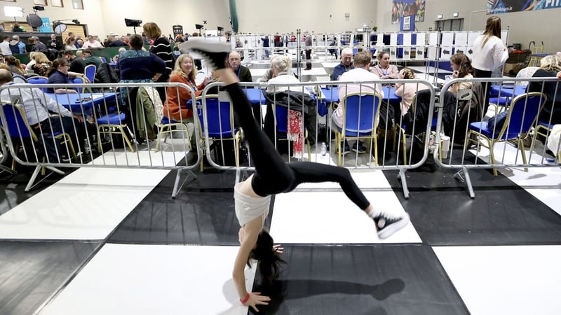 A new spin on passing the time at Wicklow Count Centre with this girl choosing to do some handstands