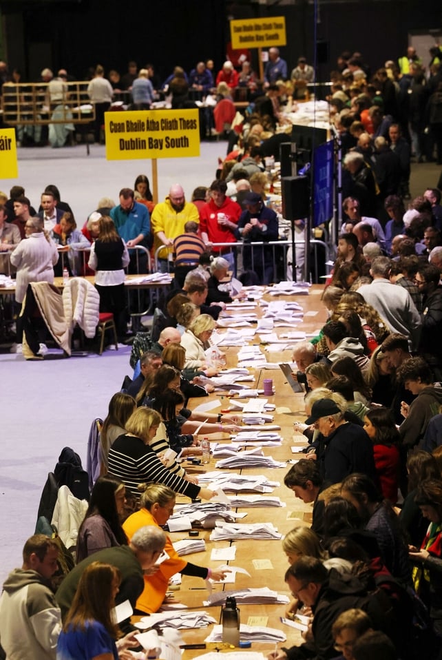 Counting taking place in the RDS count centre in Dublin