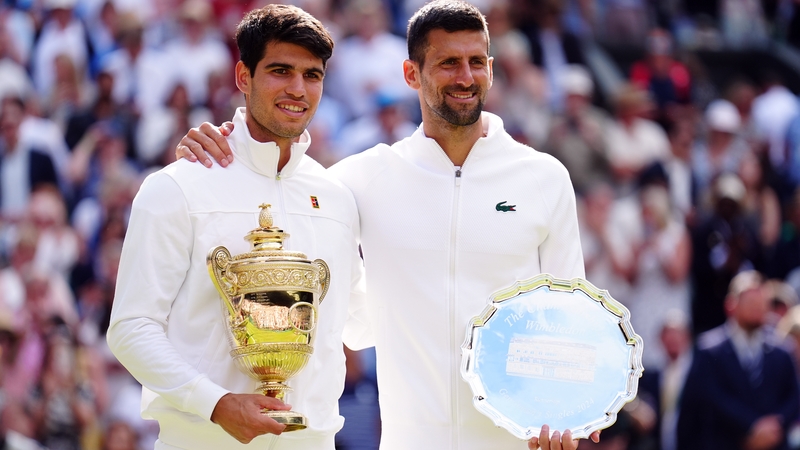 Novak Djokovic (R) lost the 2024 Wimbledon final to Carlos Alcaraz but gained revenge at the Olympics
