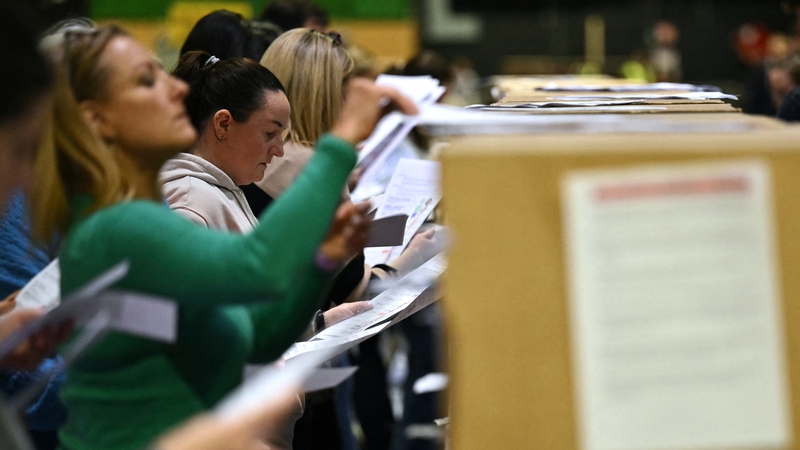 Ballot papers are sorted at the RDS count centre in Dublin (Pic: RollingNews.ie)