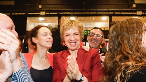 Ivana Bacik celebrates taking her seat in Dublin Bay South (Pic: RollingNews.ie)