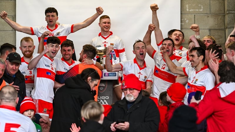 The Coolera-Strandhill team celebrate with the trophy