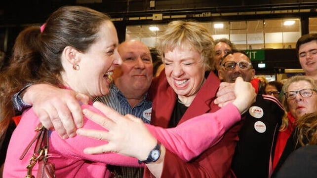 Labour Party leader Ivana Bacik reacts as she is re-elected in Dublin Bay South (RollingNews.ie)