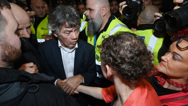 Gerard Hutch speaking with Marie Sherlock following her election in Dublin Central