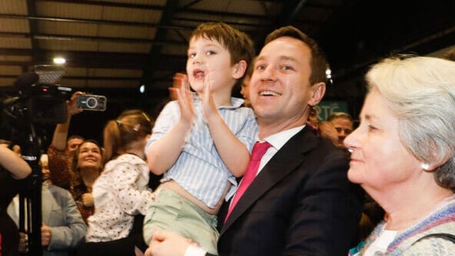 james Geoghegan celebrates with family at the RDS