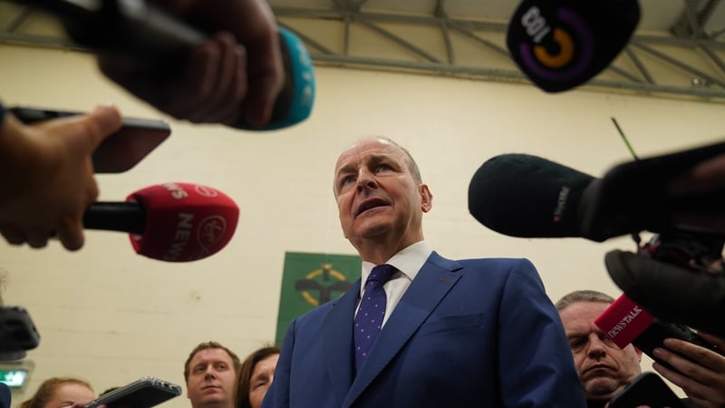 The man in the middle again: Fianna Fáil leader and likely next taoiseach Micheál Martin
