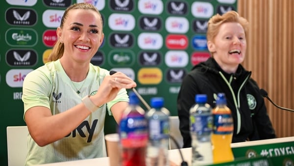 Katie McCabe (L) and Eileen Gleeson faced the media on Monday