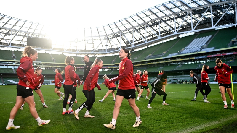 Wales trained at Aviva Stadium on Moday afternoon
