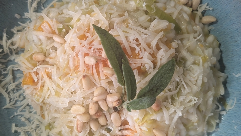 Fulvio's roasted butternut squash and sage risotto with pine nuts