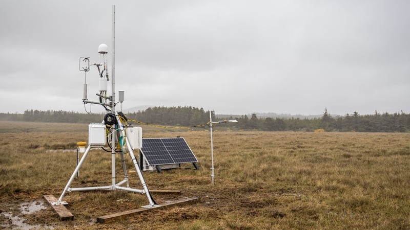 A station measuring methane and CO2 emissions from peatland in Co Mayo