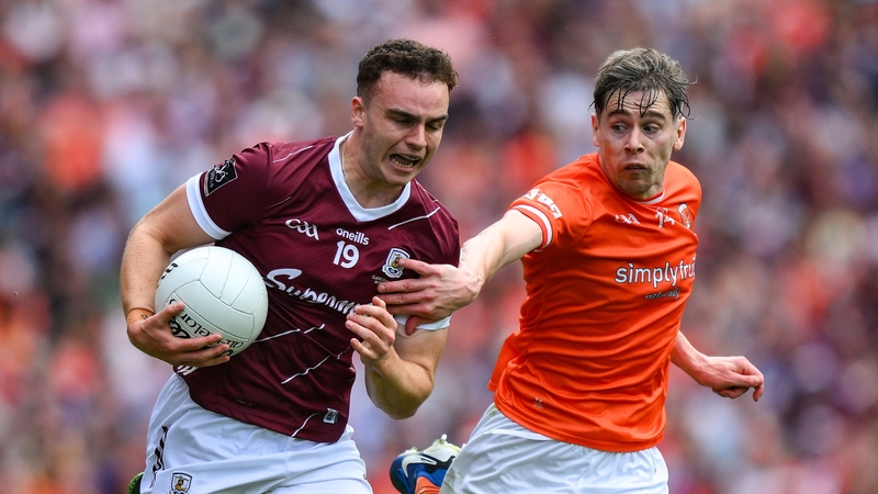 Galway's Daniel O'Flaherty (L) is tracked by Andrew Murnin of Armagh during last July's All-Ireland final