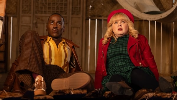 Ncuti Gatwa and Nicola Coughlan in the Doctor Who Christmas special