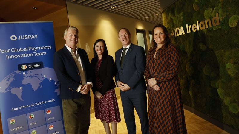 James Lloyd, Ireland Site Lead at Juspay, Siobhan Hanley, Project Manager, International Financial Services, IDA Ireland, Michael Lohan, CEO of IDA Ireland and Maeve McConnon, Head of International Financial Services, IDA Ireland