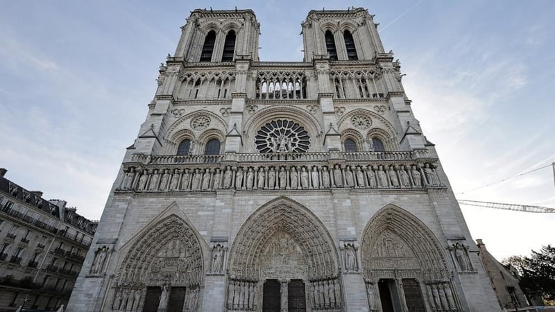 The exterior of the renovated Notre-Dame cathedral in Paris. Photo: Christophe Petit Tesson/AFP via Getty Images