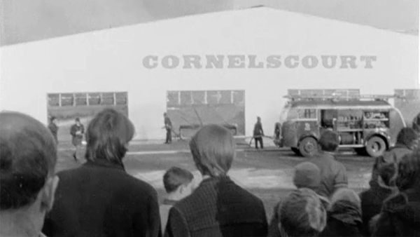 Firefighters at the Dunnes Stores shopping centre in Cornelscourt, County Dublin, 1970.