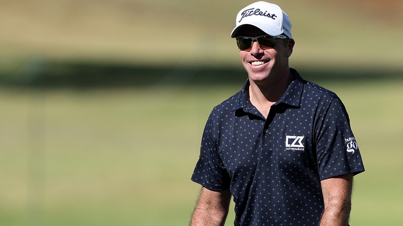 Julien Guerrier smiles on the 18th hole