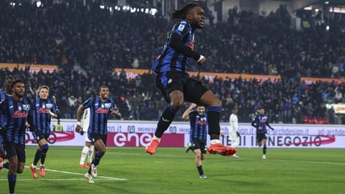 Ademola Lookman celebrates his winner for Atalanta against AC Milan