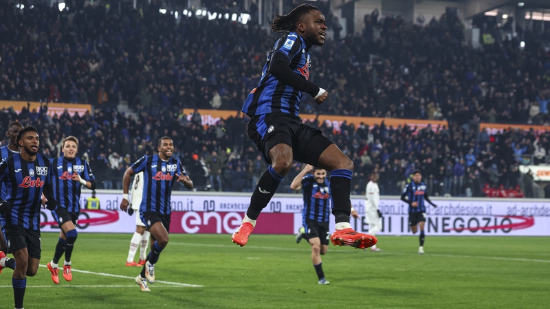 Ademola Lookman celebrates his winner for Atalanta against AC Milan