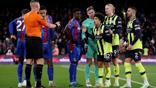 Rico Lewis scored Manchester City's second before getting a red card late in the game