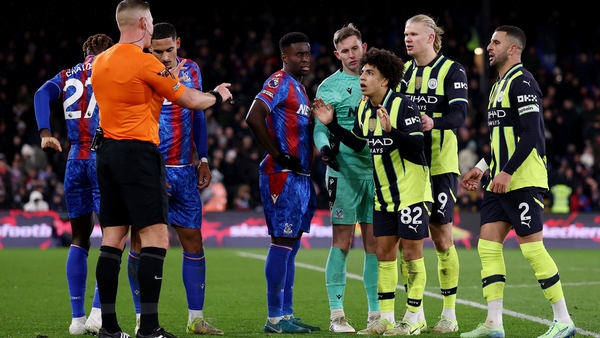 Rico Lewis scored Manchester City's second before getting a red card late in the game