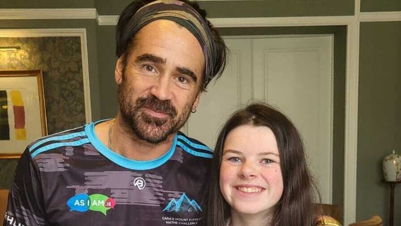 Actor Colin Farrell and teenage disability rights campaigner Cara Darmody