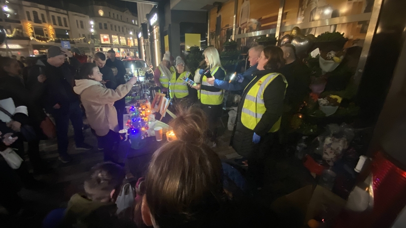 The vigil for Vanessa O'Callaghan was organised Kindness Krew volunteer group outside the former Savoy Cinema