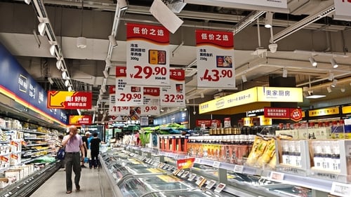 China's consumer price index - a key measure of inflation - edged up 0.1% year-on-year last month