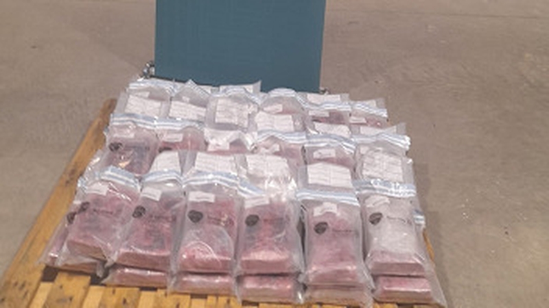 The drugs were discovered in a container of bananas that originated from South America