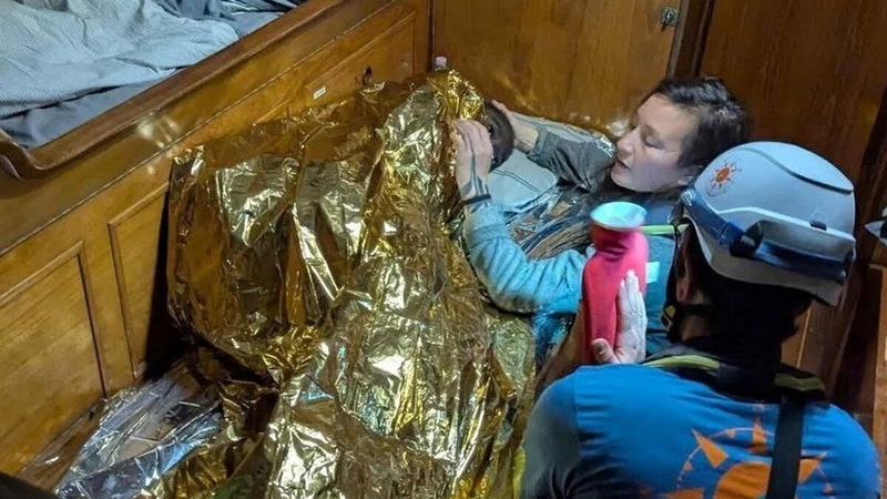 The girl who is believed to have been at sea for some 12 hours said she had set off from the Tunisian city of Sfax on a metal boat carrying 45 people that sank in a storm (Pic: CompassCollective)