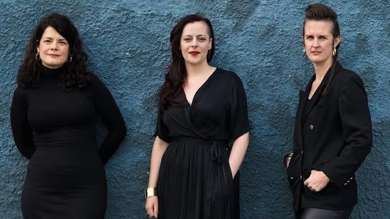 Poets Dimitra Xidous, Annemarie Ní Churreáin and Kimberly Campanello (Pic: Ror Conaty|Monolith)