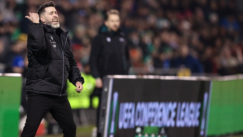 Shamrock Rovers manager Stephen Bradley during his side's victory over FK Borac