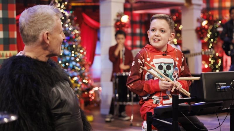 Ollie Hickey from Enfield, Co Meath helps open the RTÉ Toy Show Appeal on this year's Late Late Toy Show