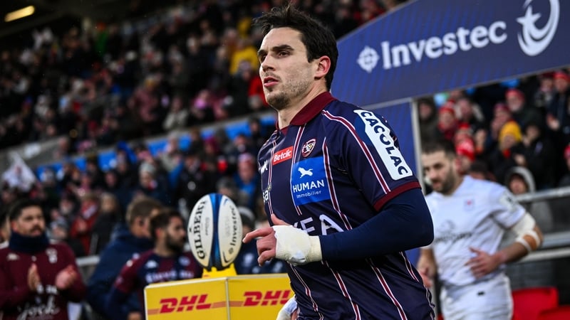 Joey Carbery had his first start for the Begles in the Champions Cup against Ulster