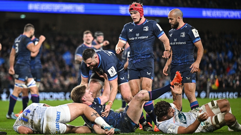 Jordie Barrett scored a try on his first home game for Leinster
