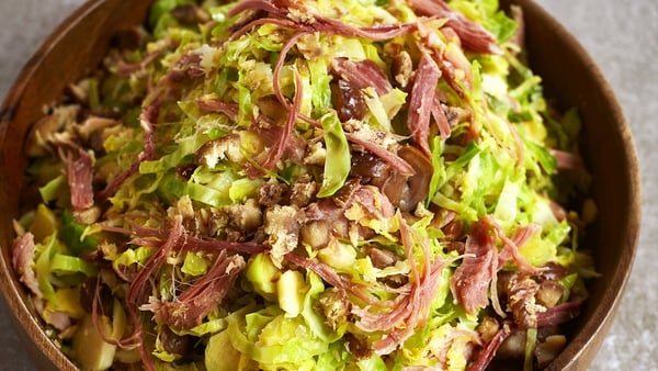 Niall McKenna's Brussels sprouts, chestnuts & ham hock