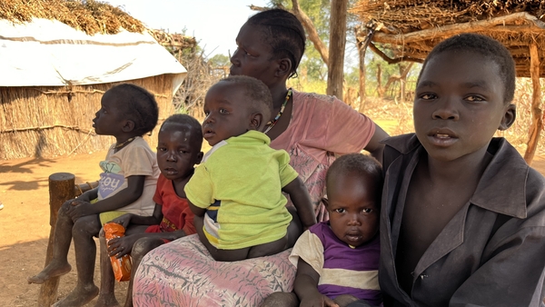 This family walked for days to reach a displacement camp
