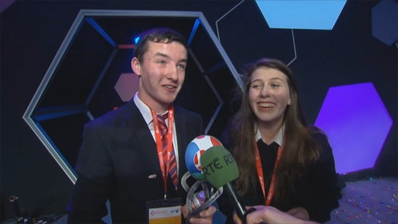 Overall winners of the 51st BT Young Scientist and Technology Exhibition Eimear Murphy and Ian O'Su…