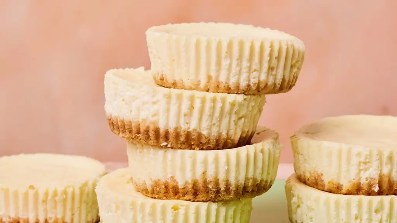 Mini vanilla New York-style cheesecakes from Low-Cal Kitchen Bangers by Alex Hughes (Ellis Parrinder/PA)