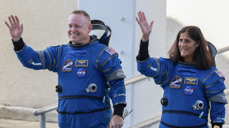 NASA's Boeing Crew Flight Test Commander Butch Wilmore and Pilot Suni Williams seen before they launched into space in June