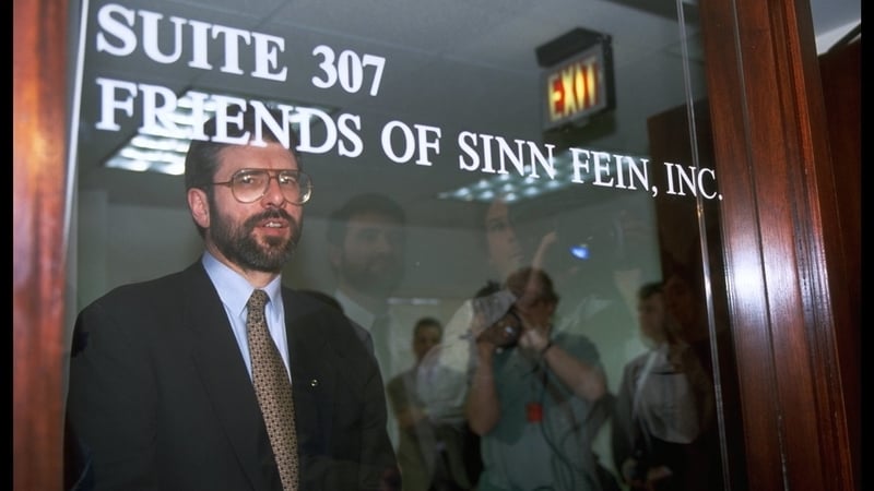 Gerry Adams' original visa to visit the United States did not allow him to raise funds for Sinn Féin