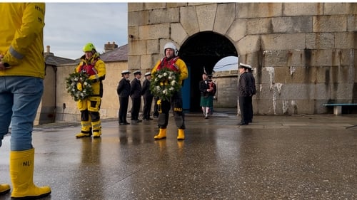 Members of the RNLI laid wreaths at sea to remember their 15 fallen lifeboat colleagues
