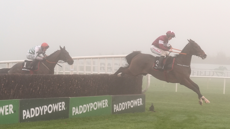 Croke Park leads Better Days Ahead over the last in the feature at Leopardstown