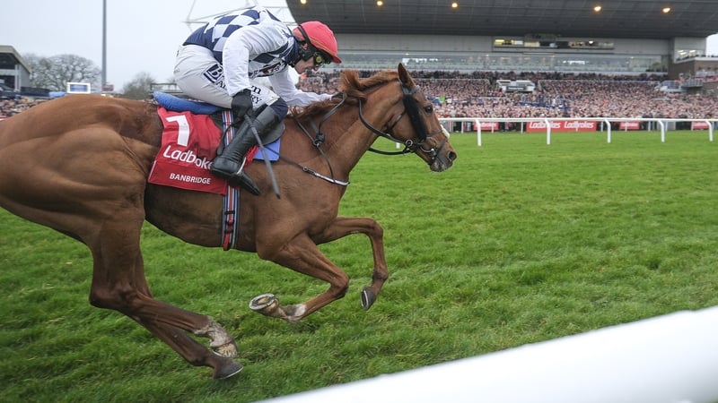 Paul Townend guiding Banbridge to victory in the King George VI Chase at Kempton Park