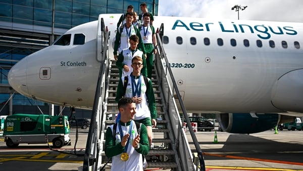 Team Ireland arrive at Dublin Airport with their haul of medals from the Paris 2024 Olympics