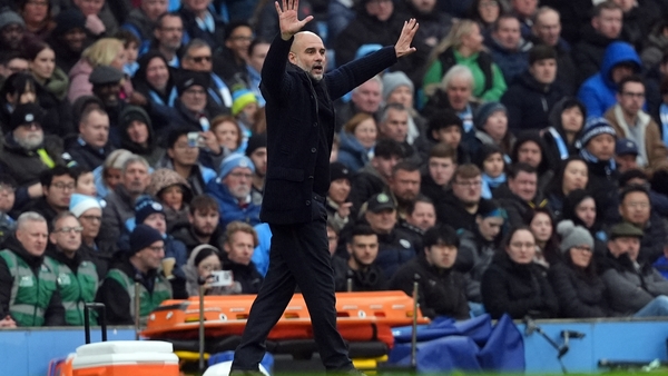 Pep Guardiola has watched on as his City side have won just once in 13 competitive games